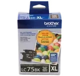 Brand New Original Brother LC-75BK Ink / Inkjet Cartridge - High Yield - Pack of 2 - Black