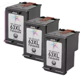 HP HPDT-63XL-3BK Eco-Saver Black Ink Cartridge High Yield 3PK Combo (The 1st Cartridge in the Printhead Already) IMPORTANT!! Please DON'T upgrade any printer firmware to avoid chip issues.