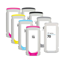 HP 70 INK / INKJET Cartridge Set Matte Black Photo Black Gray Light Gray Cyan Magenta Yellow Light Cyan Light Magenta