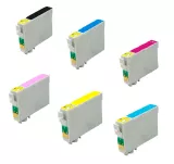 Epson T077 High Yield Ink / Inkjet Cartridge Set Black Cyan Magenta Yellow Light Cyan Light Magenta